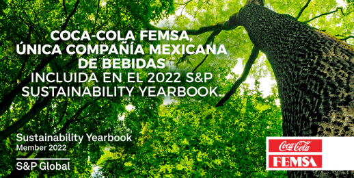 Coca-Cola FEMSA, por segundo año consecutivo, es incluida en el Anuario de Sostenibilidad Global 2022 de S&P.