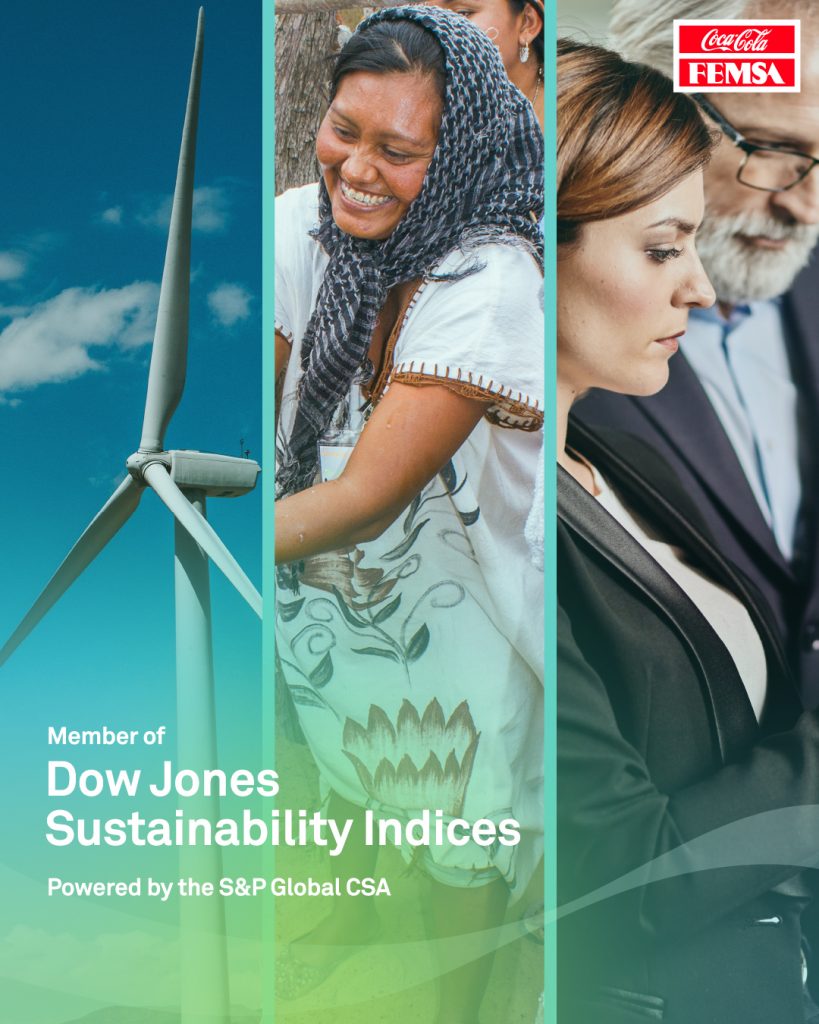 FEMSA y Coca-Cola FEMSA incluidas en el Dow Jones Sustainability Index (DJSI) por su gestión ambiental y social.
